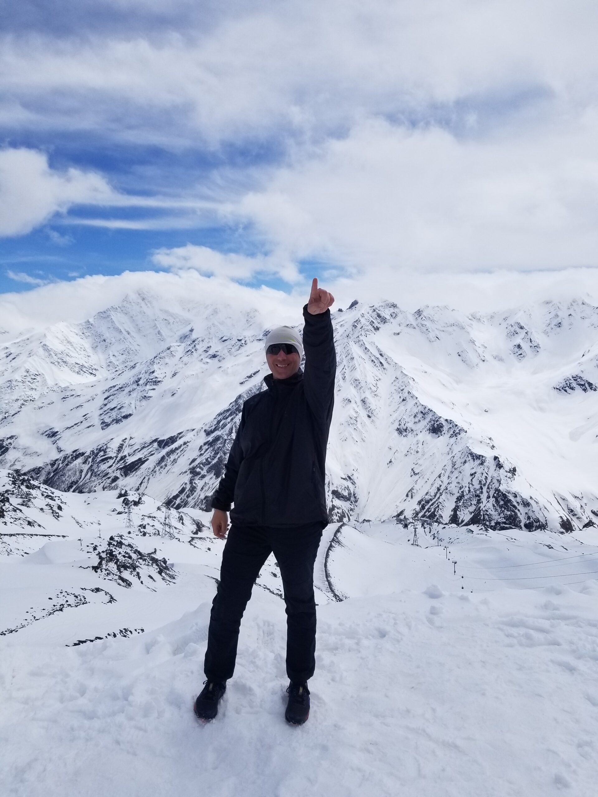 Mountaineer Richard P. Burgunder III at Mir Station along the south side of Mount Elbrus on Tuesday, May 9, 2023, in the Russian republic of Kabardino-Balkaria. Mount Elbrus is the tallest mountain in Europe and one of the Seven Summits.