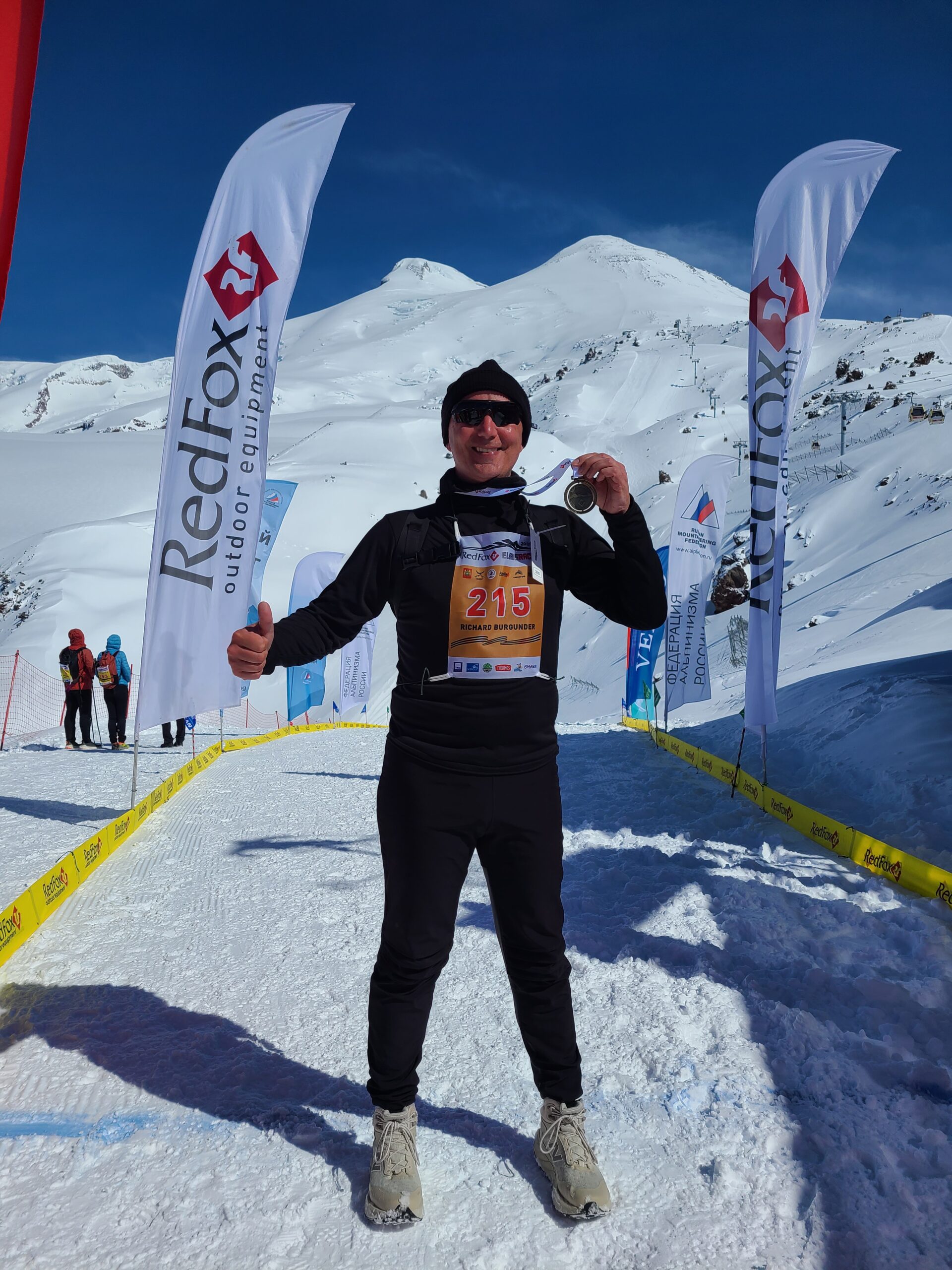 Mountaineer Richard P. Burgunder III at Mir Station along the south side of Mount Elbrus on Tuesday, May 5, 2026, in the Russian republic of Kabardino-Balkaria. Mount Elbrus is the tallest mountain in Europe and one of the Seven Summits.